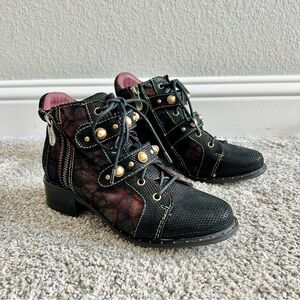 L`artiste Chrissy Booties Size 36 US Size 6 Black Suede Ankle Boot